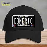 Comerio Puerto Rico Black Novelty License Plate Hat Cotton / Black