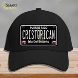 Cristorican Puerto Rico Black Novelty License Plate Hat Cotton / Black