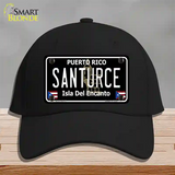 Santurce Puerto Rico Black Novelty License Plate Hat Cotton / Black
