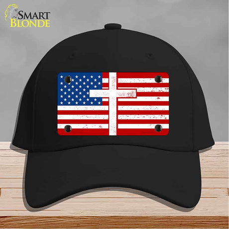 American Flag with Cross Novelty License Plate Hat HAT-MLP-14518