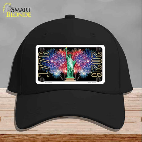 Lady Liberty Fireworks Novelty License Plate Hat HAT-MLP-14549 Cotton Black