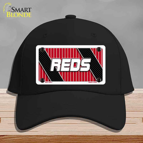 REDS Graphic Novelty License Plate Hat HAT-MLP-14571 Cotton Black
