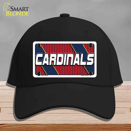 Black cap with 'Cardinals' design on a gray background