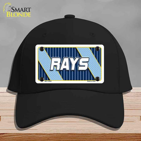 Black cap with a 'RAYS' license plate design on a gray background