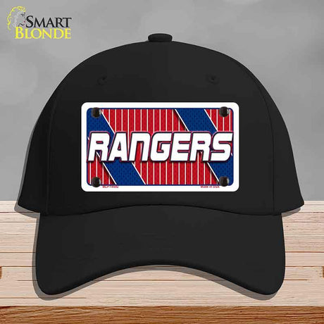 Black cap with 'Rangers' logo on a gray background