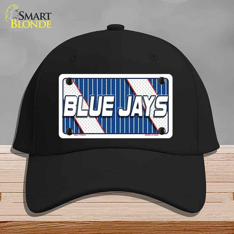 Black cap with 'Blue Jays' design on a gray background