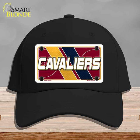 Black cap with Cavaliers license plate design on a gray background