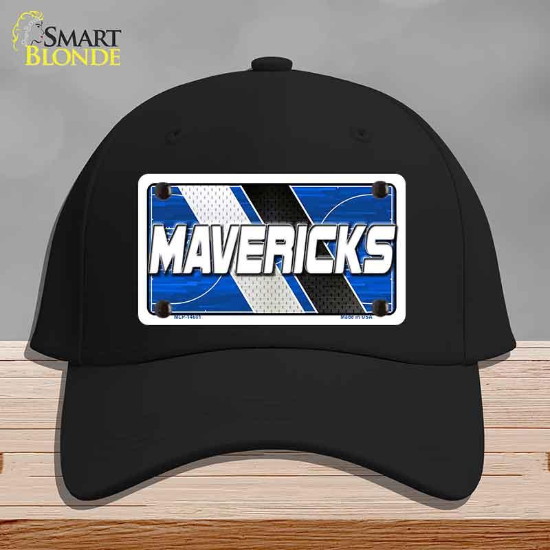 Black cap with a 'MAVERICKS' license plate design on a gray background