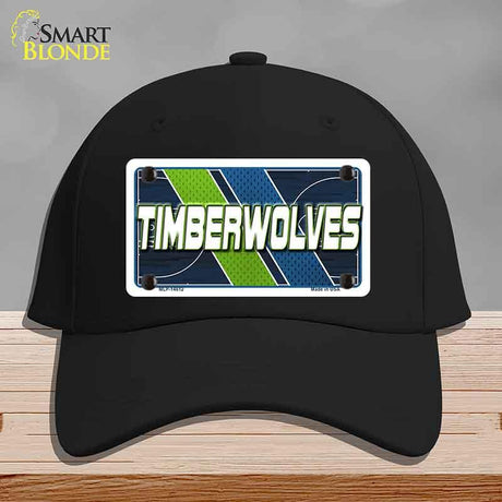 Black cap with 'TIMBERWOLVES' design on a gray background