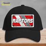 Black cap with 'RAPTORS' design on a gray background