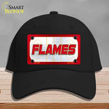 FLAMES Graphic Novelty License Plate Hat HAT-MLP-14660 Cotton Black