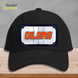 OILERS Graphic Novelty License Plate Hat HAT-MLP-14667 Cotton Black