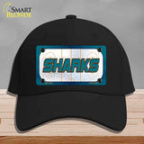 SHARKS Graphic Novelty License Plate Hat HAT-MLP-14679 Cotton Black