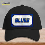 BLUES Graphic Novelty License Plate Hat HAT-MLP-14681 Cotton Black