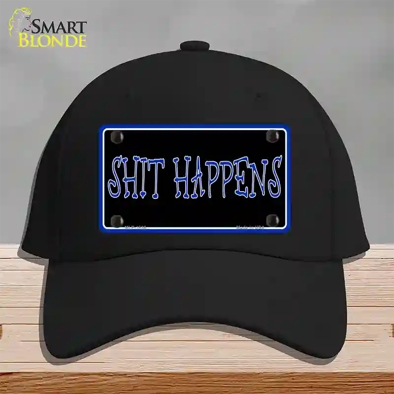 Shit Happens Novelty License Plate Hat Cotton / Black