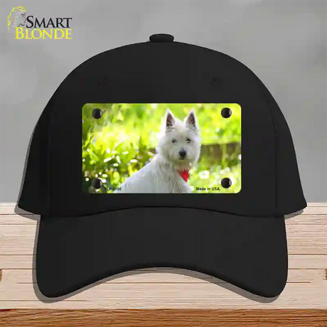 West Highland Dog Terrier Novelty License Plate Hat Cotton / Black