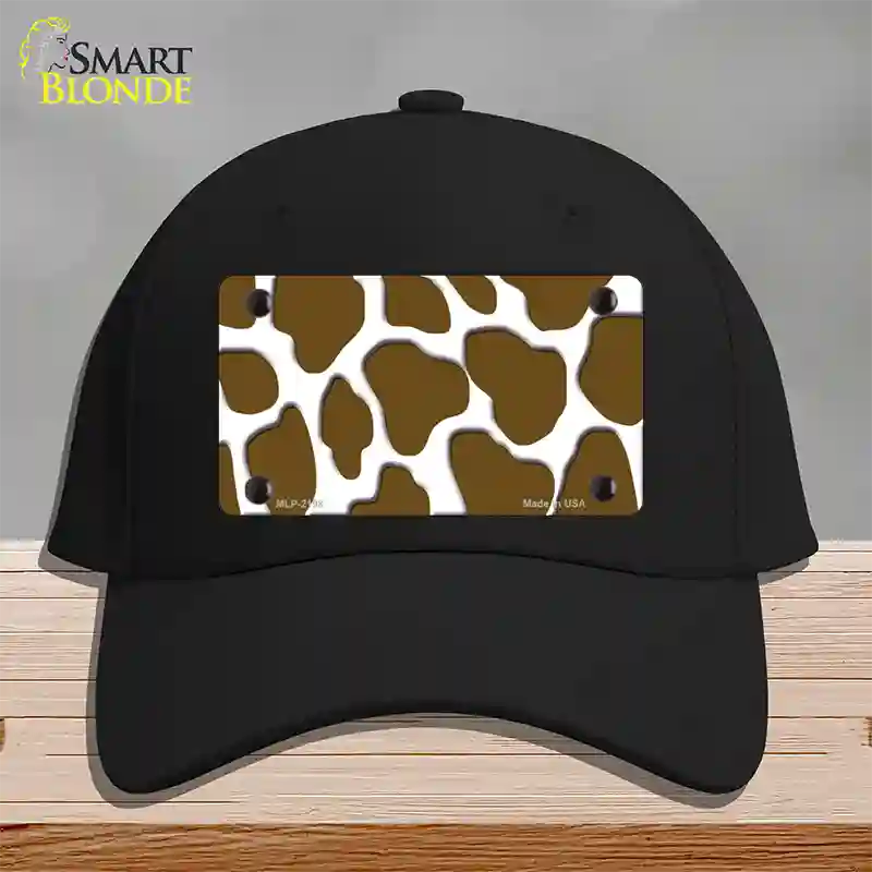 Brown White Giraffe Novelty License Plate Hat Cotton / Black