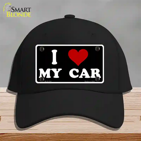 I Love My Car Black Novelty License Plate Hat Cotton / Black