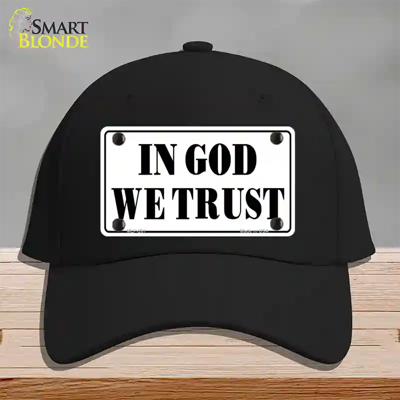 In God We Trust Novelty License Plate Hat Cotton / Black