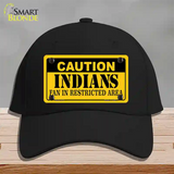 Caution Indians Fan Novelty License Plate Hat Cotton / Black