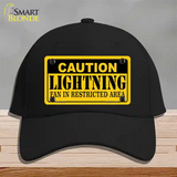 Caution Lightning Novelty License Plate Hat Cotton / Black