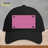 Pink White Chevron Novelty License Plate Hat Cotton / Black