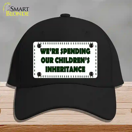 Spending Inheritance Novelty License Plate Hat Cotton / Black