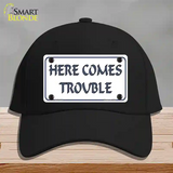 Here Comes Trouble Novelty License Plate Hat Cotton / Black
