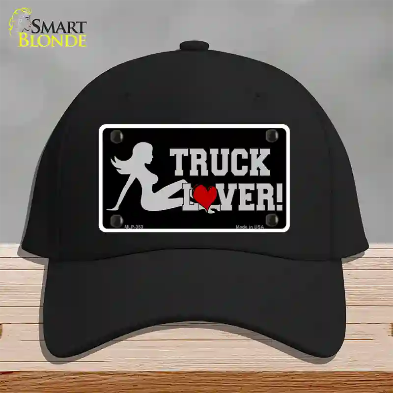 Truck Lover Girl Novelty License Plate Hat Cotton / Black
