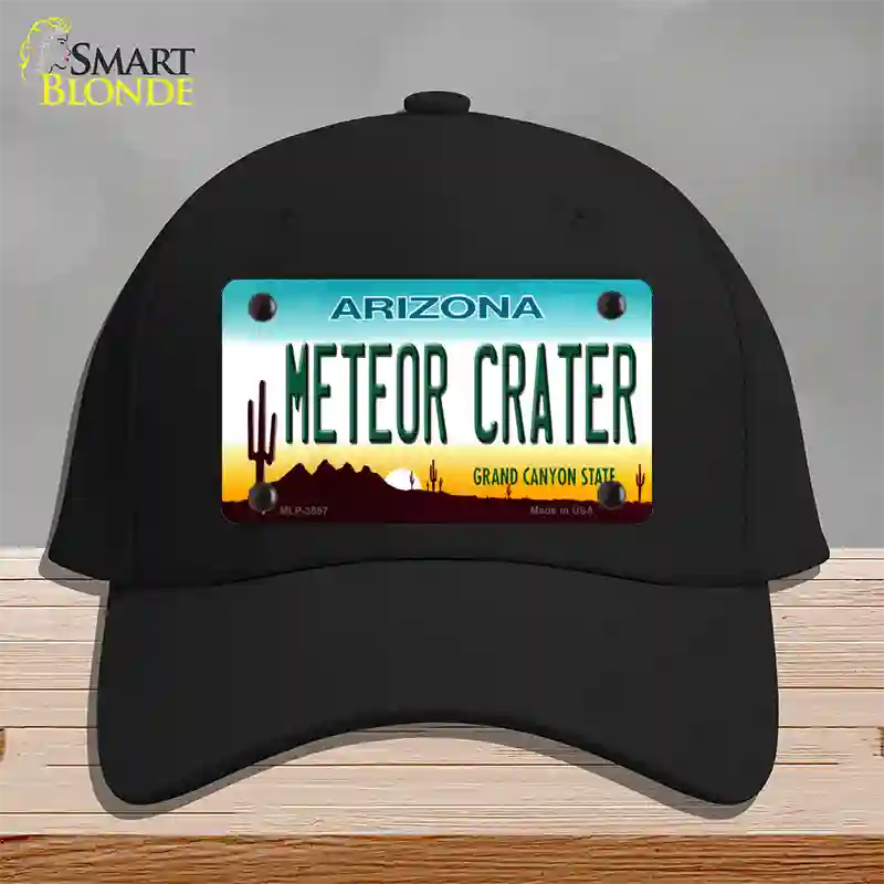 Arizona Meteor Crater Novelty License Plate Hat Cotton / Black