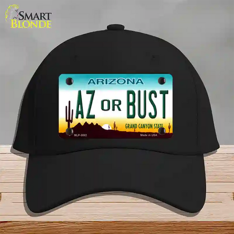 Arizona Az Or Bust Novelty License Plate Hat Cotton / Black