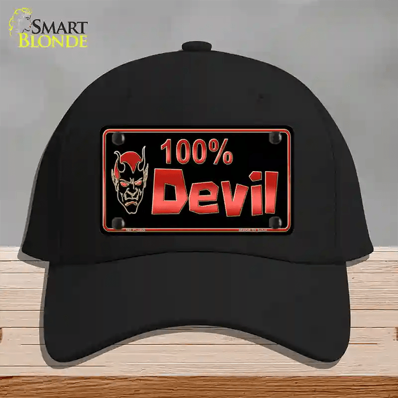 100% Devil Novelty License Plate Hat Cotton / Black