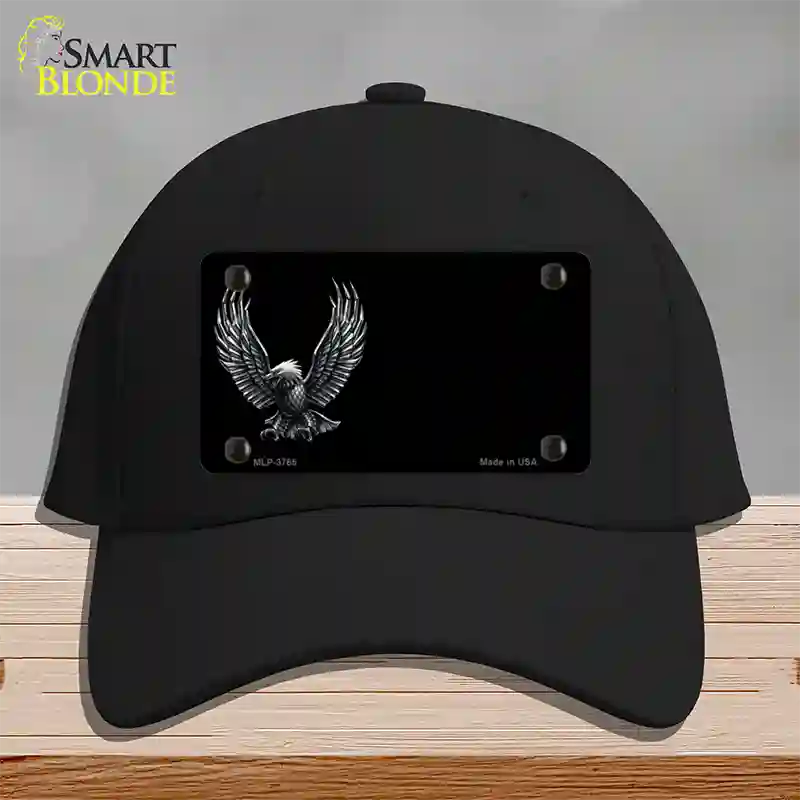 Eagle Offset Black Novelty License Plate Hat Cotton / Black