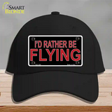 Rather Be Flying Novelty License Plate Hat Cotton Black