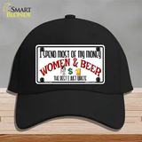 Money On Women And Beer Novelty License Plate Hat Cotton / Black