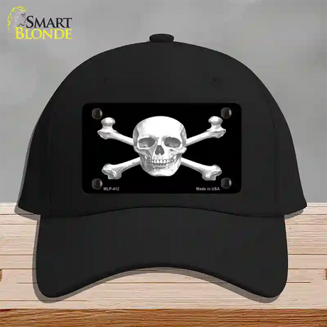 Skull And Cross Bones Novelty License Plate Hat Cotton / Black