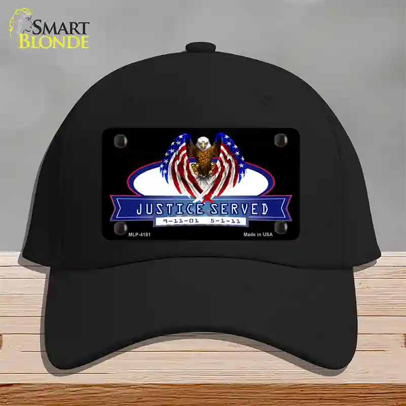 America Justice Served Novelty License Plate Hat Cotton / Black
