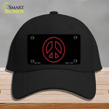 Red Peace Sign Novelty License Plate Hat Cotton / Black