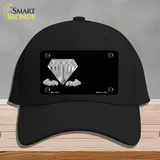 Diamonds Offset Novelty License Plate Hat Cotton / Black