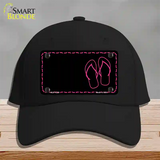 Flip Flops Pink Offset Novelty License Plate Hat Cotton / Black