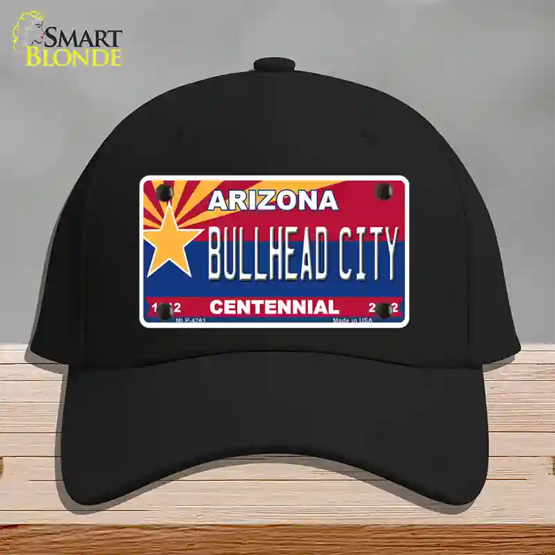 Arizona Centennial Bullhead City Novelty License Plate Hat Cotton / Black