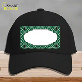 Green White Quatrefoil Center Scallop Novelty License Plate Hat Cotton / Black
