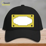 Yellow White Quatrefoil Center Scallop Novelty License Plate Hat Cotton / Black