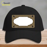 Brown White Quatrefoil Center Scallop Novelty License Plate Hat Cotton / Black