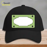 Lime Green White Quatrefoil Center Scallop Novelty License Plate Hat Cotton / Black