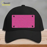 Pink White Quatrefoil Novelty License Plate Hat Cotton / Black