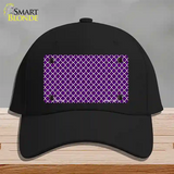 Purple White Quatrefoil Novelty License Plate Hat Cotton / Black