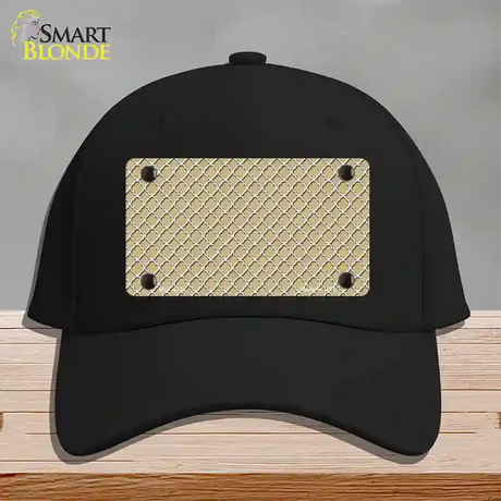 Gold White Quatrefoil Novelty License Plate Hat Cotton / Black