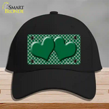 Green White Quatrefoil Green Center Hearts Novelty License Plate Hat Cotton / Black