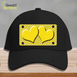 Yellow White Quatrefoil Yellow Center Hearts Novelty License Plate Hat Cotton / Black